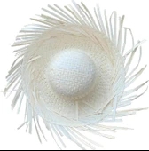 Tropikal Parti Beyaz Hasır Hawaii Şapkası 13x36 cm - 1