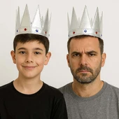 Gümüş Renk Eva Yumuşak Kral Kraliyet Tacı Yetişkin Çocuk Uyumlu 55 cm thumbnail 5