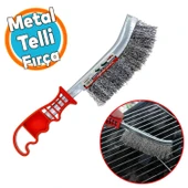 Metal Tel Fırça Plastik Saplı Kir Pas Mangal Barbekü Izgara Çok Amaçlı Temizleme Fırçası 30 mm - 1