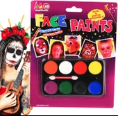 Palyaço Yüz Boyama Seti Fırçalı Makyaj Boyama Seti 8 Renk thumbnail 1