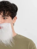 Beyaz Kırçıllı Arkadan Lastikli Beyaz Takma Sakal Yetişkin Çocuk Uyumlu thumbnail 3