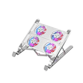 Coofbe Led Işıklı Yükseklik Ayarlı Katlanabilir 4 Fanlı Notebook Laptop Soğutucu Turbo Fan Laptop Standı thumbnail 1