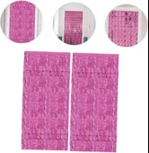 Ekstra Metalize Rose Gold Renk Disko Dikdörtgen Kesim Kapı Perdesi Dekorasyon 1x2 Metre - 3