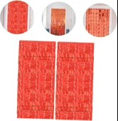 Ekstra Metalize Kırmızı Renk Disko Dikdörtgen Kesim Kapı Perdesi Dekorasyon 1x2 Metre - 3
