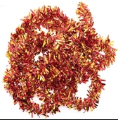 Kırmızı Altın Renk 4 cm Genişlik Garland Çift Renk Sim Süs 180 cm - 1