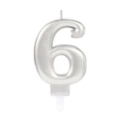 6 Rakam Mum Gümüş Renk - 1