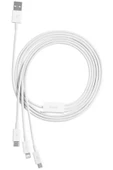 3İN1 Micro Type-C iPhone Şarj Kablo Kısa Powerbank Kablosu İphone 11 12 13 14 15 Pro Max Şarj - 3
