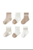 CSYC1001 Bebek 6'lı Çorap %100 Organik Pamuk Bebek - Yenidoğan - CSYC1001 - 2