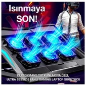 Coofbe Yükseklik Ayarlı Led Işıklı Turbo 6 Fanlı Notebook Laptop Soğutucu Notebook Laptop Standı thumbnail 2