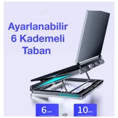 Coofbe Yükseklik Ayarlı Led Işıklı Turbo 6 Fanlı Notebook Laptop Soğutucu Notebook Laptop Standı thumbnail 4