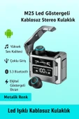 M25 Kablosuz Kulakiçi 5.3 Bluetooth Oyuncu Kulaklık LED Işık, Powerbank Özellikli Kutu TWS Teknolojisi ve Ekran Göstergesi ile Yüksek Performanslı Gaming Kulaklık - 3