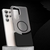 Samsung Galaxy S24 Ultra Kablosuz Şarj Destekli Kılıf Mıknatıslı Duble Kapak thumbnail 6