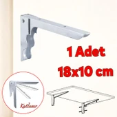 Metal Katlanır Raf Altı Ayağı Duvara Monteli Balkon Masası Sehpası Montajı 18 x 10 cm (1 ADET) thumbnail 1