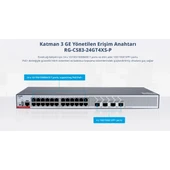 RUIJIE 24port RG-CS83-24GT4XS-P GIGABIT 4-SFP+ 10GBE 370W LAYER3 YÖNETİLEBİLİR POE SWITCH thumbnail 2