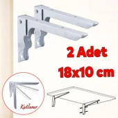Metal Katlanır Raf Altı Ayağı Duvara Monteli Balkon Masası Sehpası Montajı 18 x 10 cm (2 ADET) thumbnail 1