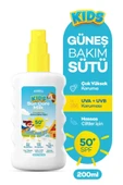 AXWELL Kids Spf50+ Çok Yüksek Koruyucu Çocuk İçin Yüz & Vücut Güneş Sütü Spreyi 200 mL - 1