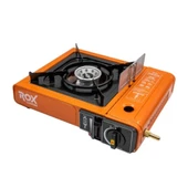 Rox Camping 0189 Tekli Portatif Kamp Ocak - Turuncu, Rüzgarlıklı, Ekstra Gaz Girişli - 9