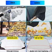 Coofbe 4 Katmanlı Kumaş145x115cm Araç Ön Cam Koruyucu Branda Araç Ön Cam Güneşlik Araç Kar Don Brandası - 4