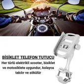 Coofbe Alüminyum Gidon Sıkıştırmalı Motosiklet Telefon Tutucu Scooter Bisiklet Telefon Tutucu Sarsılmaz - 2