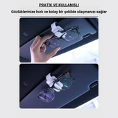 Coofbe Klipsli 180 Araç İçi Gözlük Tutucu Kart Tutucu Mandallı Süngerli Oto Araç Gözlük Tutacagi - 4