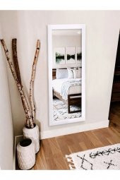 Hümas Dekoratif Retro Beyaz Boy Aynası 140 x 48 cm - 1