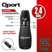 QPORT Q-SUN400 2.4 GHZ USB KIRMIZI LAZERLİ SUNUM KUMANDASI - PRESENTER - 1