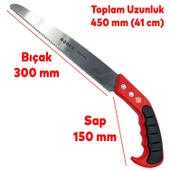 Budama Testeresi Kılıflı 300 mm Çelik Düz Bahçe Ağaç Dal Bağ El Testeresi - 2