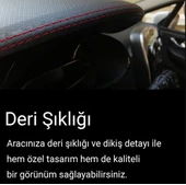 Araç Içi Kırmızı Dikiş Detaylı Kendinden Yapışkanlı Deri Trim Şerit 2,5 Metre - 6