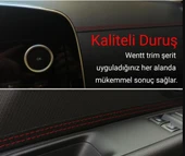 Araç Içi Kırmızı Dikiş Detaylı Kendinden Yapışkanlı Deri Trim Şerit 2,5 Metre - 2