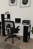 Sima Kitaplıklı Çalışma Masası Siyah - 4