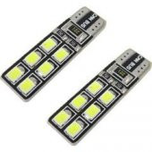 Unikum Citroen C4 Canbus T10 Beyaz 12 LED Ampul Dipsiz Plaka Tavan Park Ledi - 2 Adet - 1