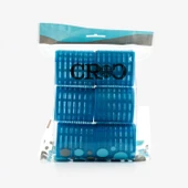 Croc 1214 Mega Boy Bigudi 6Lı + Saç Pensi 12Li Cırtlı - Yapışkanlı Bigudi Mavi thumbnail 3