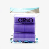 Croc 1203 Mor Cırtlı Sünger Bigudi 6Lı Çap 5Cm +10Lu Plastik Saç Pensi thumbnail 2