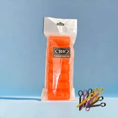Croc 1216 Turuncu Cırtlı Plastik Bigudi 7Li Çap:2,5Cm + 10Lu Plastik Saç Pensi thumbnail 1