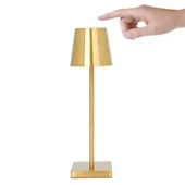 CATA CT-8437 LED Dekoratif Şarjlı Masa üstü Lambası dokunmatik 3 farklı renk ayarı lamba Gold - 2