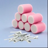 Croc 1207 Pembe Cırtlı Sünger Bigudi 8Li Çap 4Cm + 12Li Alüminyum Saç Pensi thumbnail 1