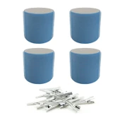 Croc 1208 Mavi Cırtlı Sünger Bigudi 4Lü Çap 6Cm + 12Li Alüminyum Saç Pensi thumbnail 1