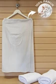 %100 Pamuk Spa & Hamam İçin Sauna Etel Havlu+ Beyaz El Havlusu 50x90 - 1