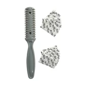 Croc SU01 Gri Saç Kesim Usturası -Jiletli Tarak(+10 Adet Jilet) - 2