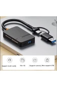ADS-316 USB-C + USB 8 Port MS CF TF/SD DHC SDXC Kamera Kart Tak Çalıştır Kart Okuyucu - 3