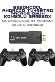 GT-65 YouTube,Netflix,Google Android TV Box 10000 Game Kablosuz kol Retro Arcade Oyun Konsolu thumbnail 2