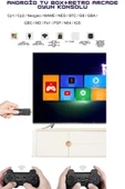 GT-65 YouTube,Netflix,Google Android TV Box 10000 Game Kablosuz kol Retro Arcade Oyun Konsolu thumbnail 7