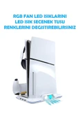 İpega P5S020W PS5 Slim Disk/PS5 Slim Dijital Uyumlu RGB Soğutucu Fanlı Stand - 3