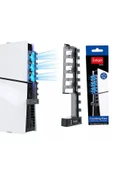 PG-P5S005 PS5 Slim Disk-PS5 Slim Dijital Uyumlu 3 Kademeli LED Işıklı Arka Soğutucu Fan thumbnail 7