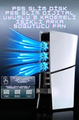PG-P5S005 PS5 Slim Disk-PS5 Slim Dijital Uyumlu 3 Kademeli LED Işıklı Arka Soğutucu Fan thumbnail 2