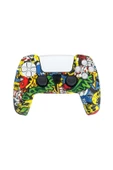 PS5 Dualsense Grafiti Temalı Koruyucu Silikon Kılıf + Analog silikon Koruyucu - 2
