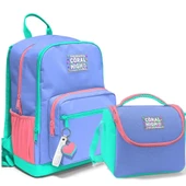 Coral High 2li Set Grafiti Desenli Okul Çantası Beslenme 23641 - 1