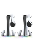 İpega PS5 Slim Disk/PS5 Slim Dijital RGB Dikey Stand Kulaklık Tutucu Joystick Şarj Cihazı thumbnail 2