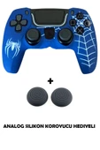 PS5 Dualsense Spider-Man Desenli Koruyucu Silikon Kılıf + Analog silikon Koruyucu - 1