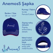 Anemoss Lacivert  Çapa Nakışlı Şapka – Ayarlanabilir, Nefes Alabilir Yazlık Spor Şapka - 6